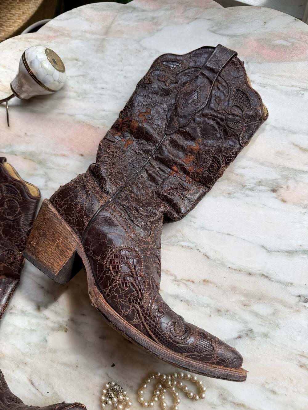 Corral Boots C2109 Brown Distressed Leather Western Cowboy Boots - Picture 2 of 7